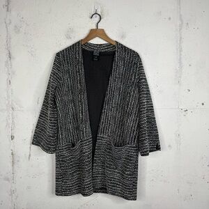 Clara Sun Woo Textured Tweed Open Front Cardigan Sweater XS